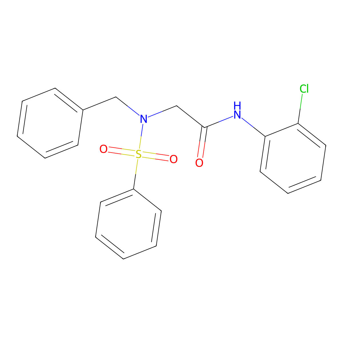 2-[benzenesulfonyl(benzyl)amino]-N-(2-chlorophenyl)acetamide molecular structure, CAS 423737-48-8