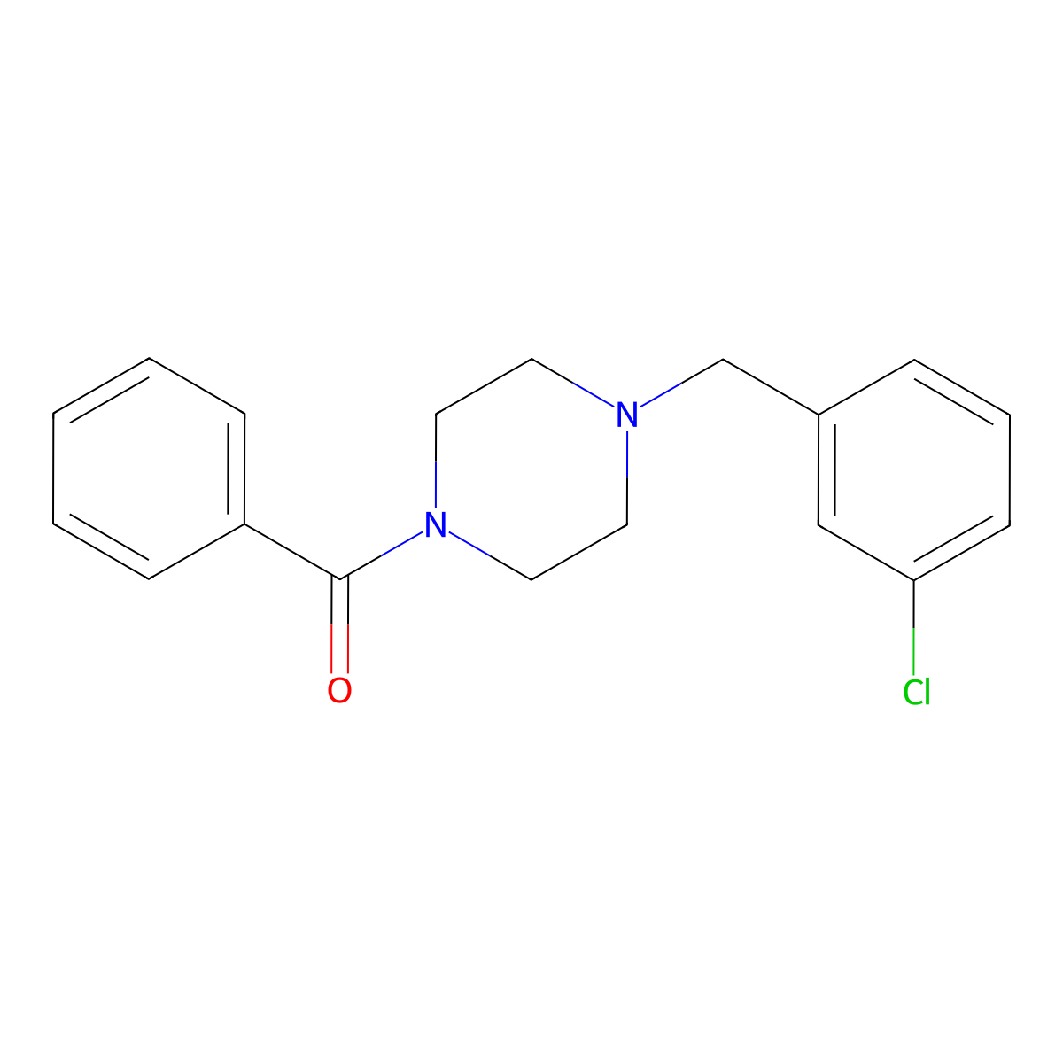 1-Benzoyl-4-(3-chlorobenzyl)piperazine molecular structure, CAS 423737-54-6