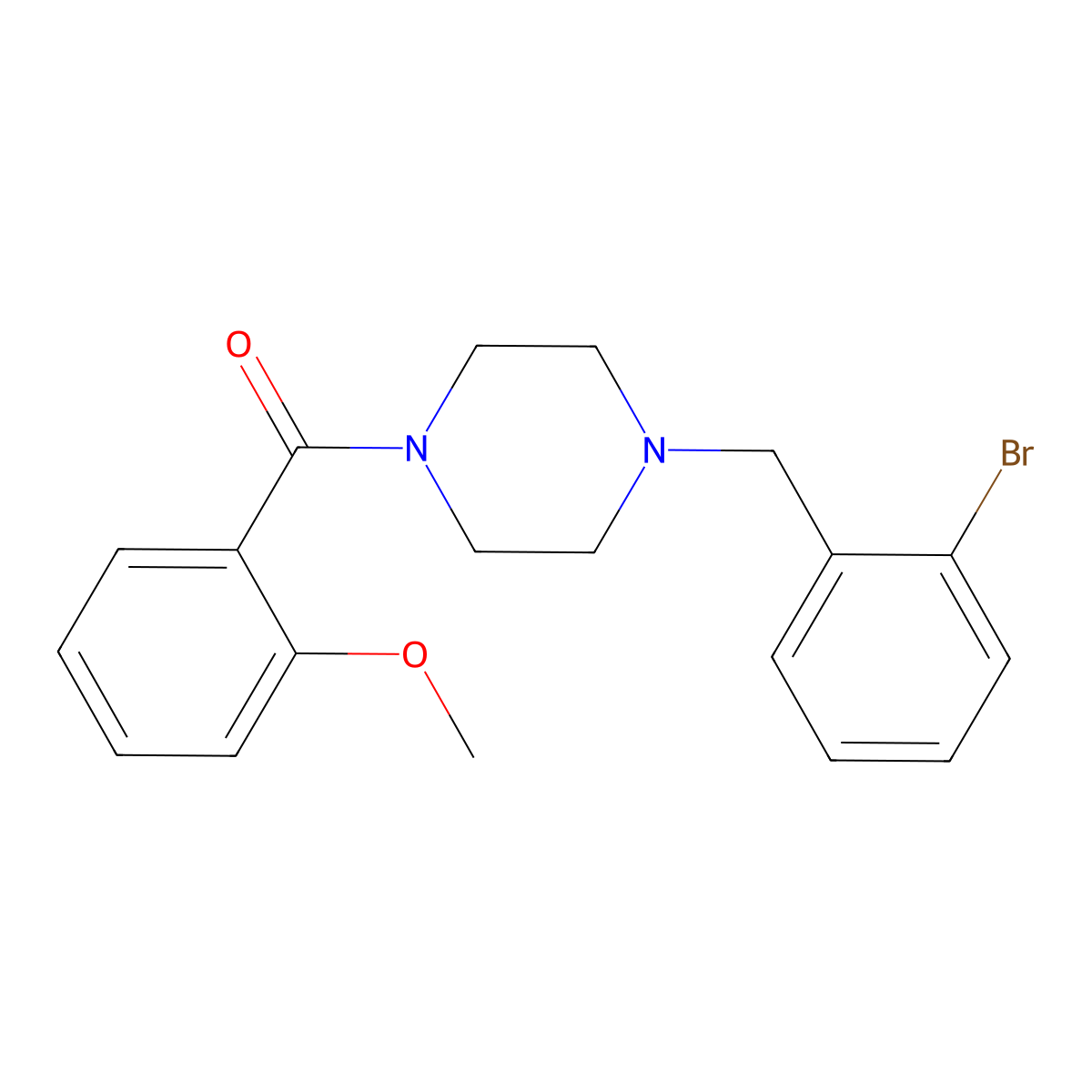 [4-[(2-Bromophenyl)methyl]piperazin-1-yl]-(2-methoxyphenyl)methanone molecular structure, CAS 423737-74-0