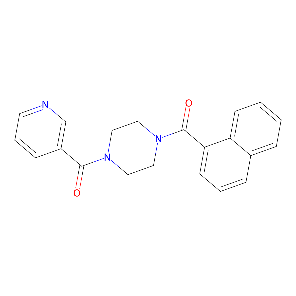[4-(Naphthalene-1-carbonyl)piperazin-1-yl]-pyridin-3-ylmethanone molecular structure, CAS 423737-76-2