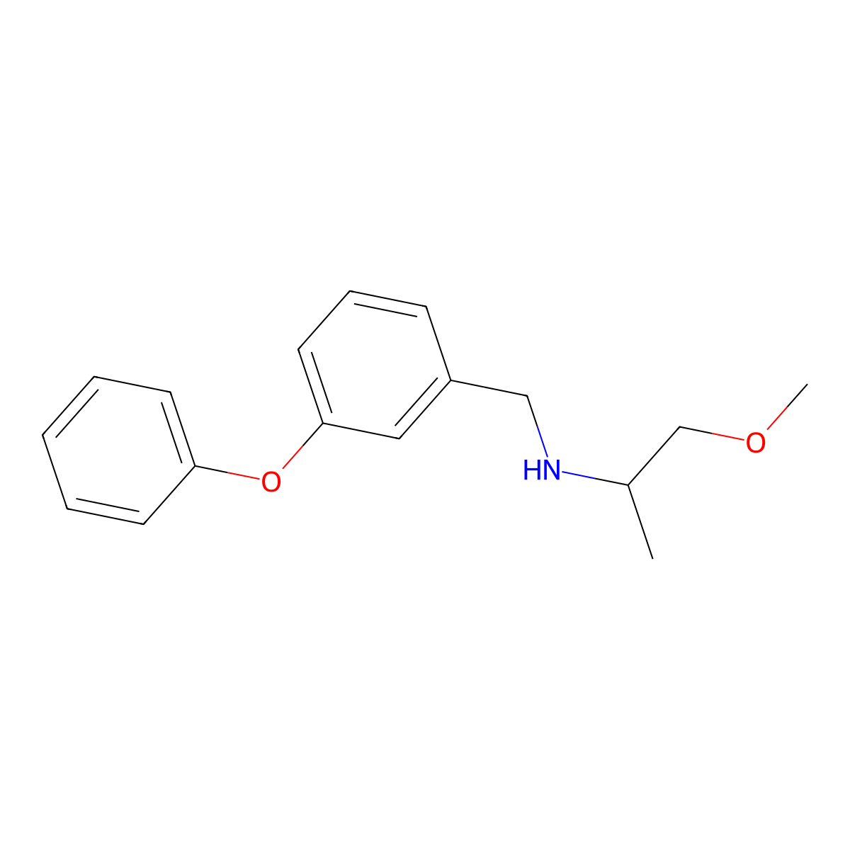 1-methoxy-N-[(3-phenoxyphenyl)methyl]propan-2-amine molecular structure, CAS 423737-88-6