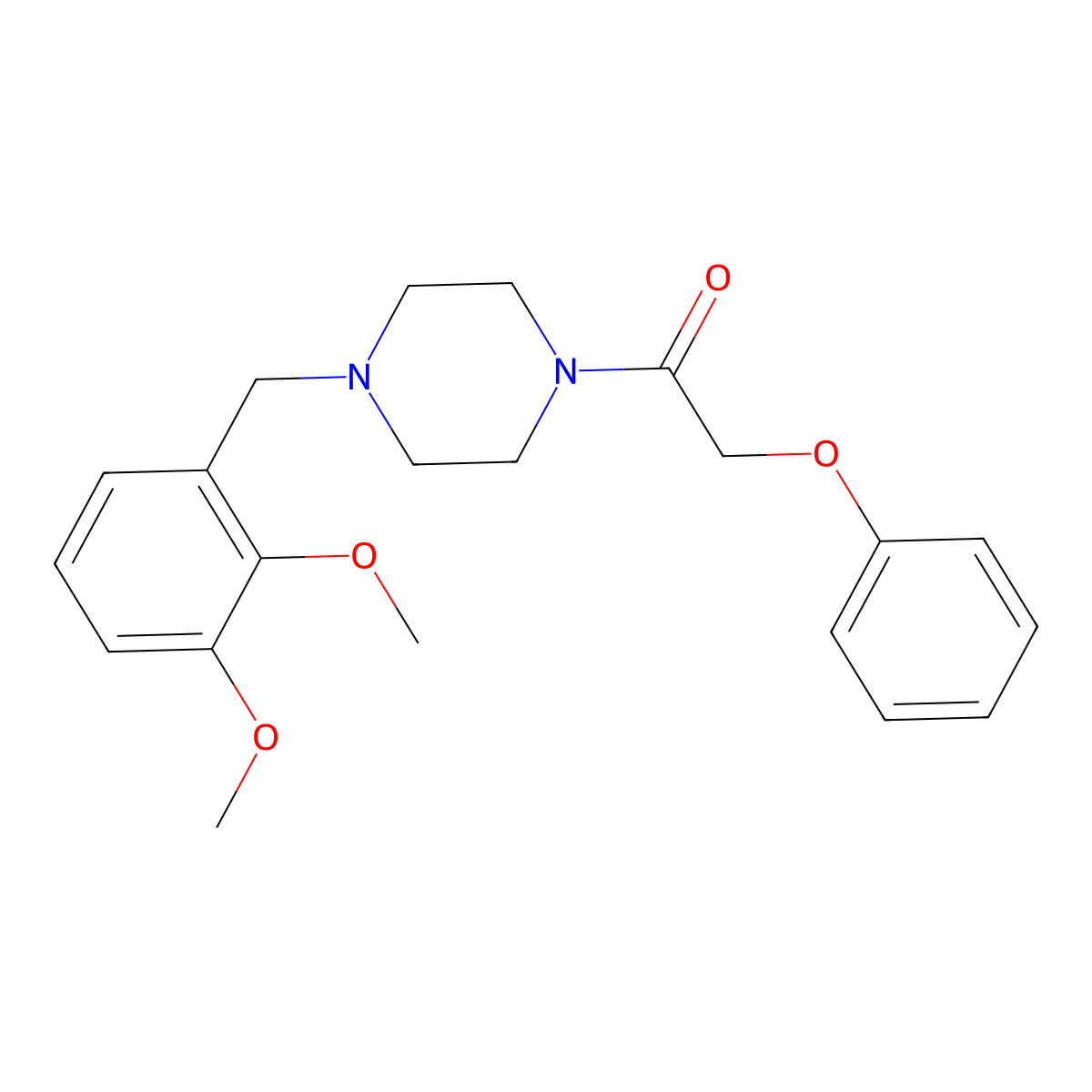 1-(2,3-Dimethoxybenzyl)-4-(phenoxyacetyl)piperazine molecular structure, CAS 423737-92-2
