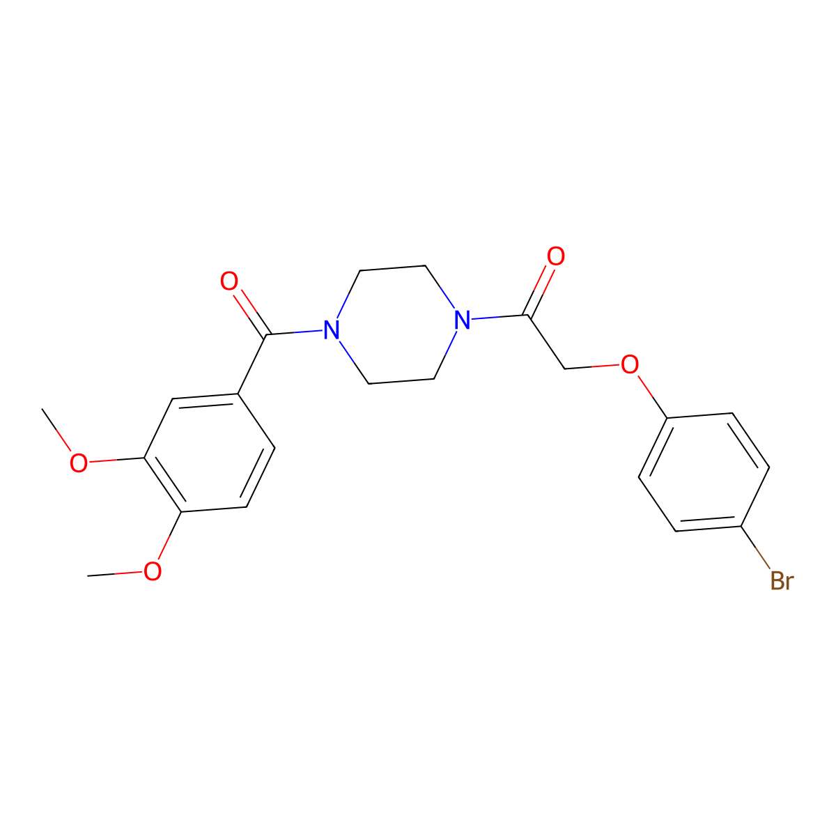 2-(4-Bromophenoxy)-1-[4-(3,4-dimethoxybenzoyl)piperazin-1-yl]ethanone molecular structure, CAS 423737-94-4