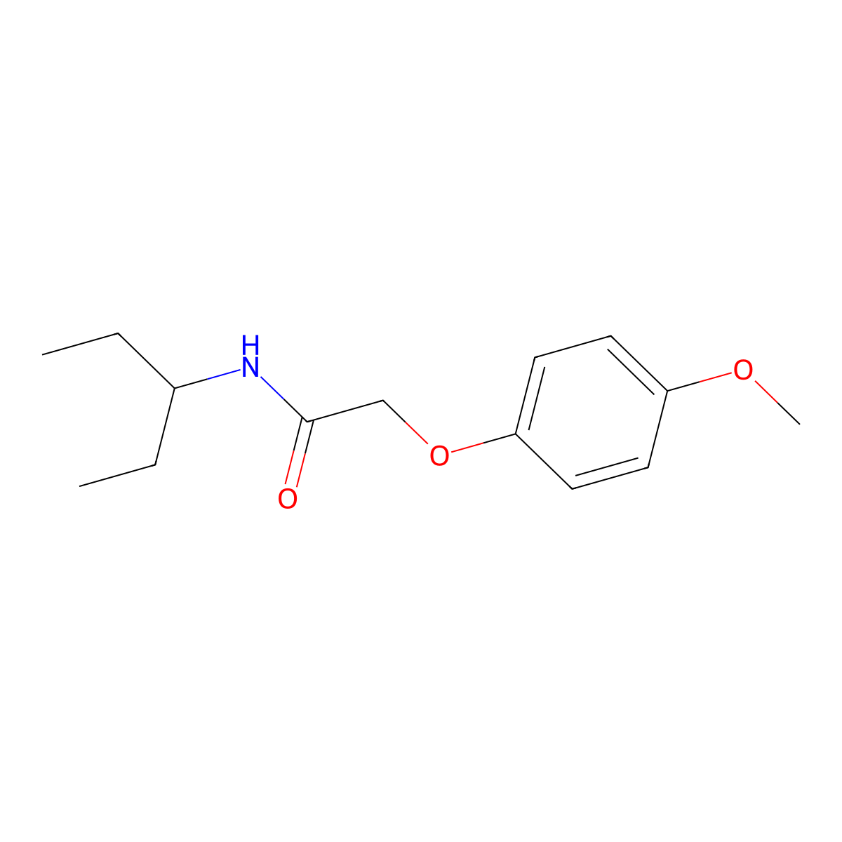 2-(4-methoxyphenoxy)-N-pentan-3-ylacetamide molecular structure, CAS 423737-99-9