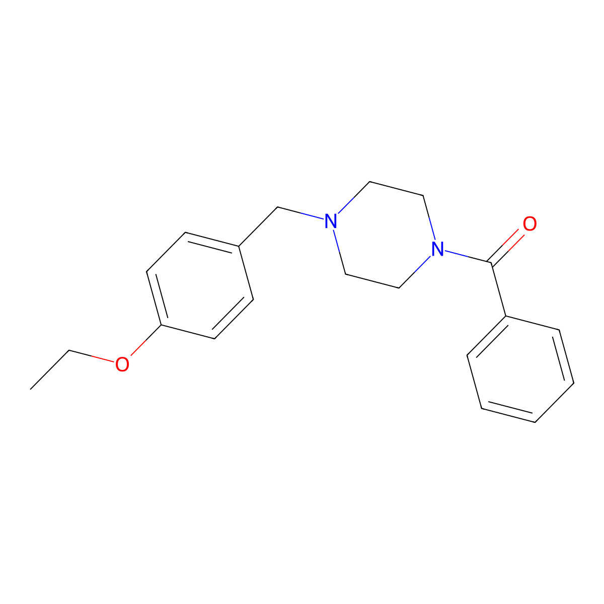 1-Benzoyl-4-(4-ethoxybenzyl)piperazine molecular structure, CAS 423738-05-0