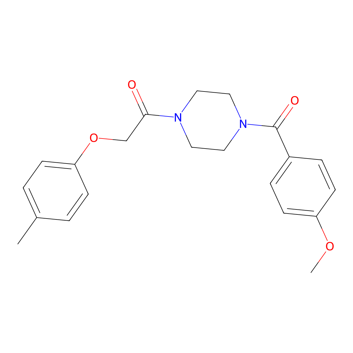 1-[4-(4-Methoxybenzoyl)piperazin-1-yl]-2-(4-methylphenoxy)ethanone molecular structure, CAS 423738-11-8