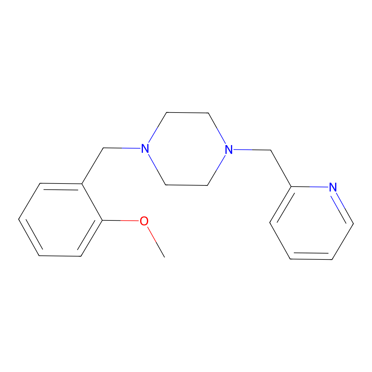 1-[(2-Methoxyphenyl)methyl]-4-(pyridin-2-ylmethyl)piperazine molecular structure, CAS 423738-18-5