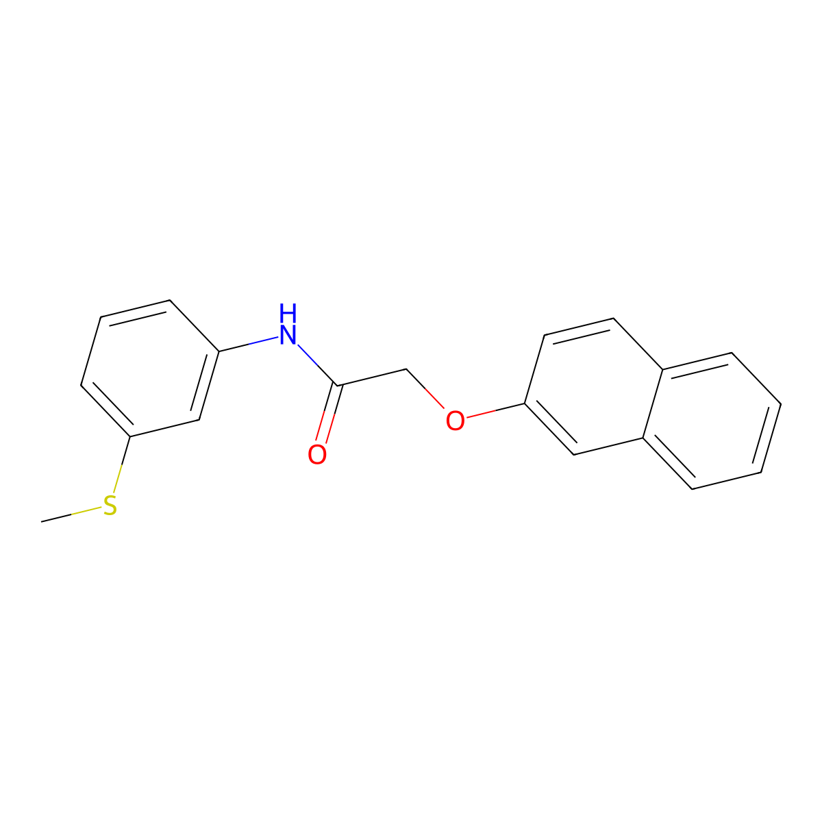 N-(3-methylsulfanylphenyl)-2-naphthalen-2-yloxyacetamide molecular structure, CAS 423738-28-7