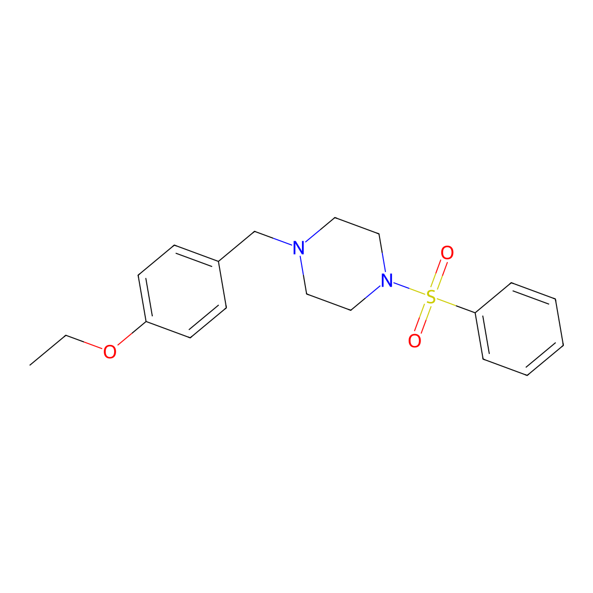 1-(4-Ethoxybenzyl)-4-(phenylsulfonyl)piperazine molecular structure, CAS 423738-35-6