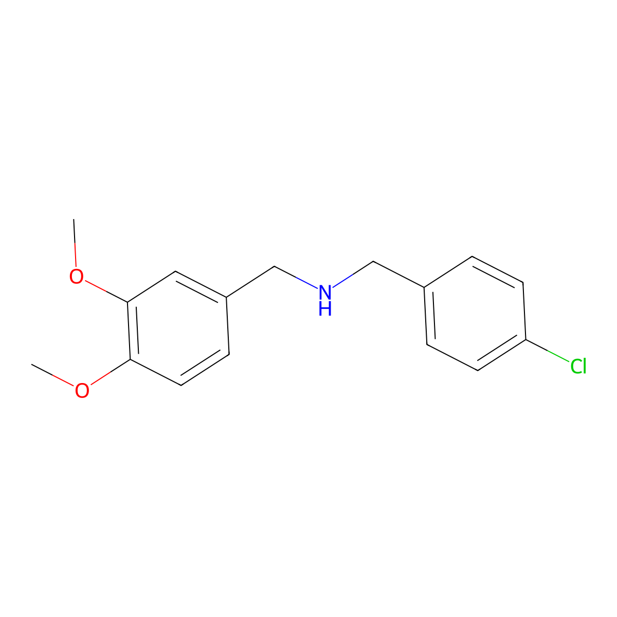 (4-Chlorobenzyl)(3,4-dimethoxybenzyl)amine molecular structure, CAS 423738-40-3