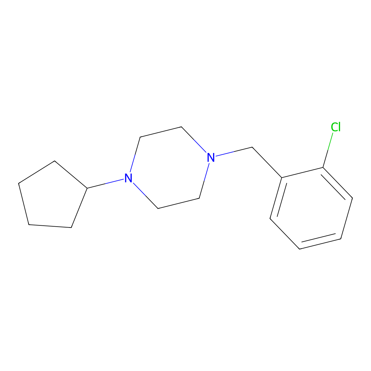 1-(2-Chlorobenzyl)-4-cyclopentylpiperazine molecular structure, CAS 423738-42-5