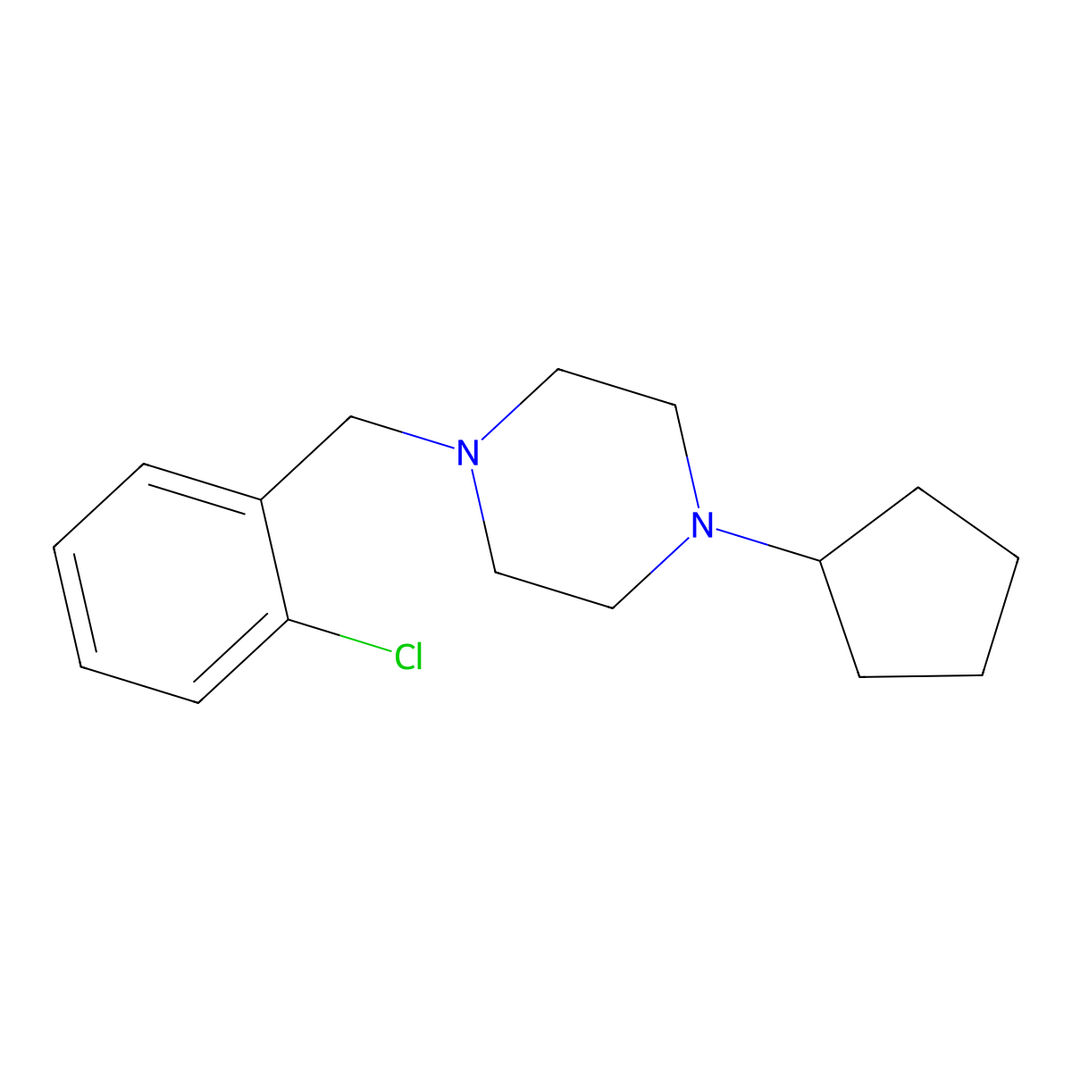 1-(2-Chlorobenzyl)-4-cyclopentylpiperazine molecular structure, CAS 423738-42-5