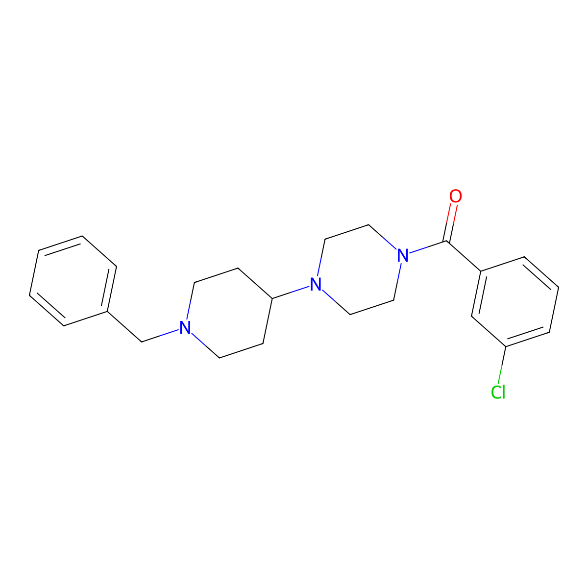 [4-(1-Benzylpiperidin-4-yl)piperazin-1-yl]-(3-chlorophenyl)methanone molecular structure, CAS 423738-44-7