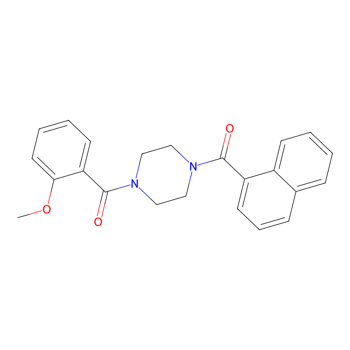 1-(2-Methoxybenzoyl)-4-(1-naphthoyl)piperazine molecular structure, CAS 423738-57-2
