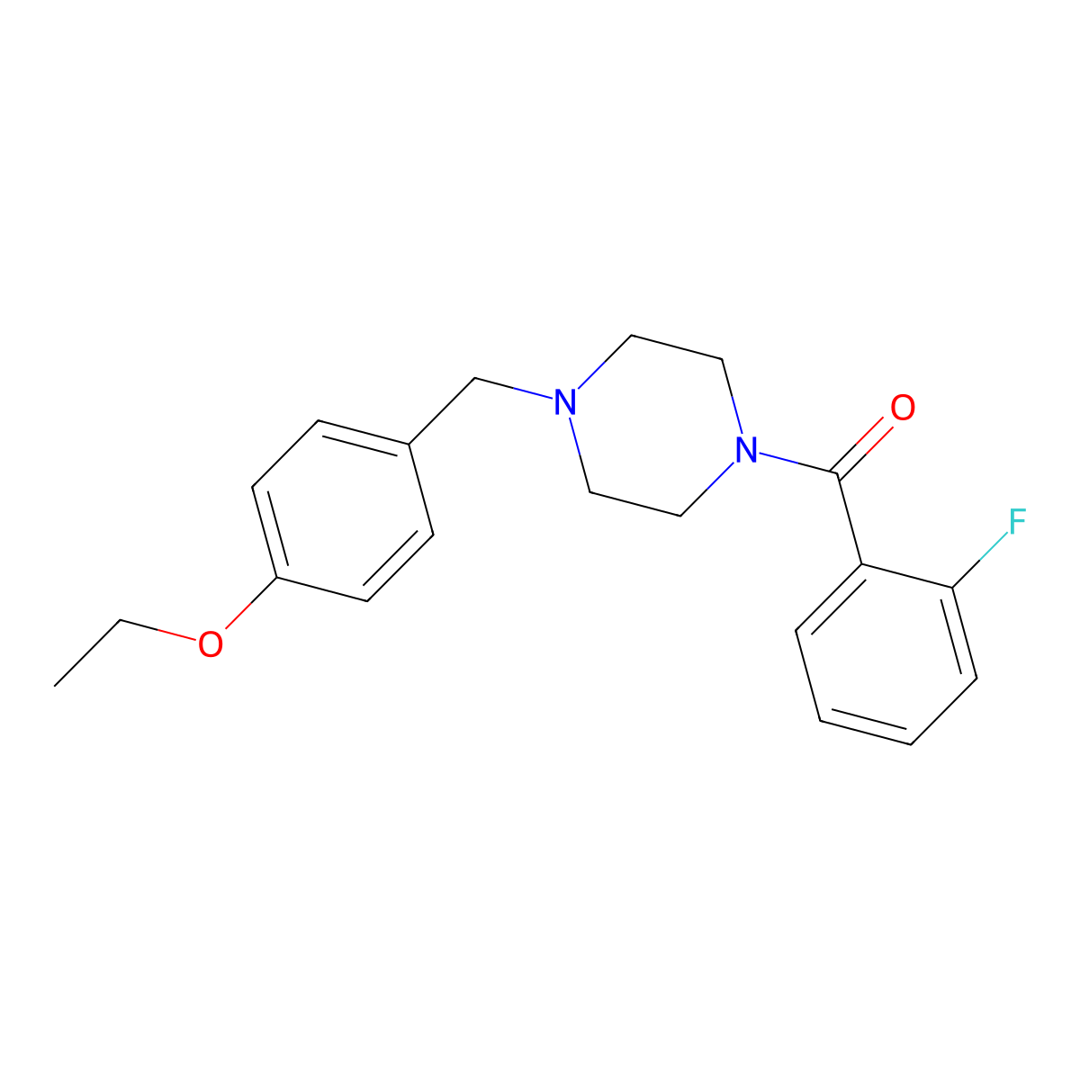 1-(4-Ethoxybenzyl)-4-(2-fluorobenzoyl)piperazine molecular structure, CAS 423738-58-3