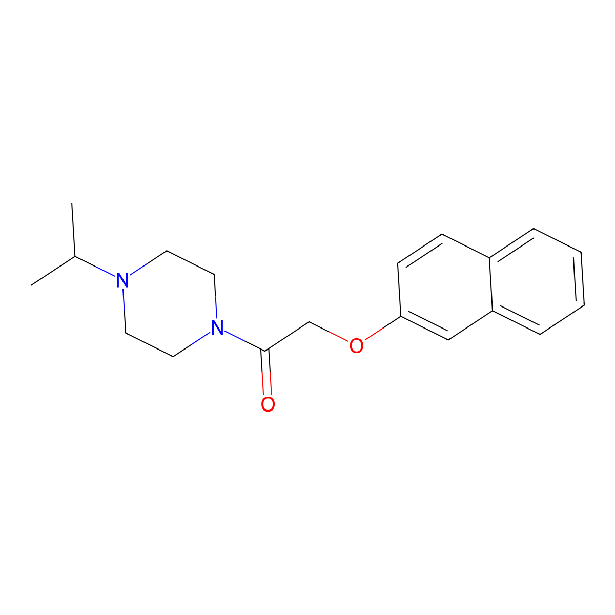 2-Naphthalen-2-yloxy-1-(4-propan-2-ylpiperazin-1-yl)ethanone molecular structure, CAS 423738-63-0