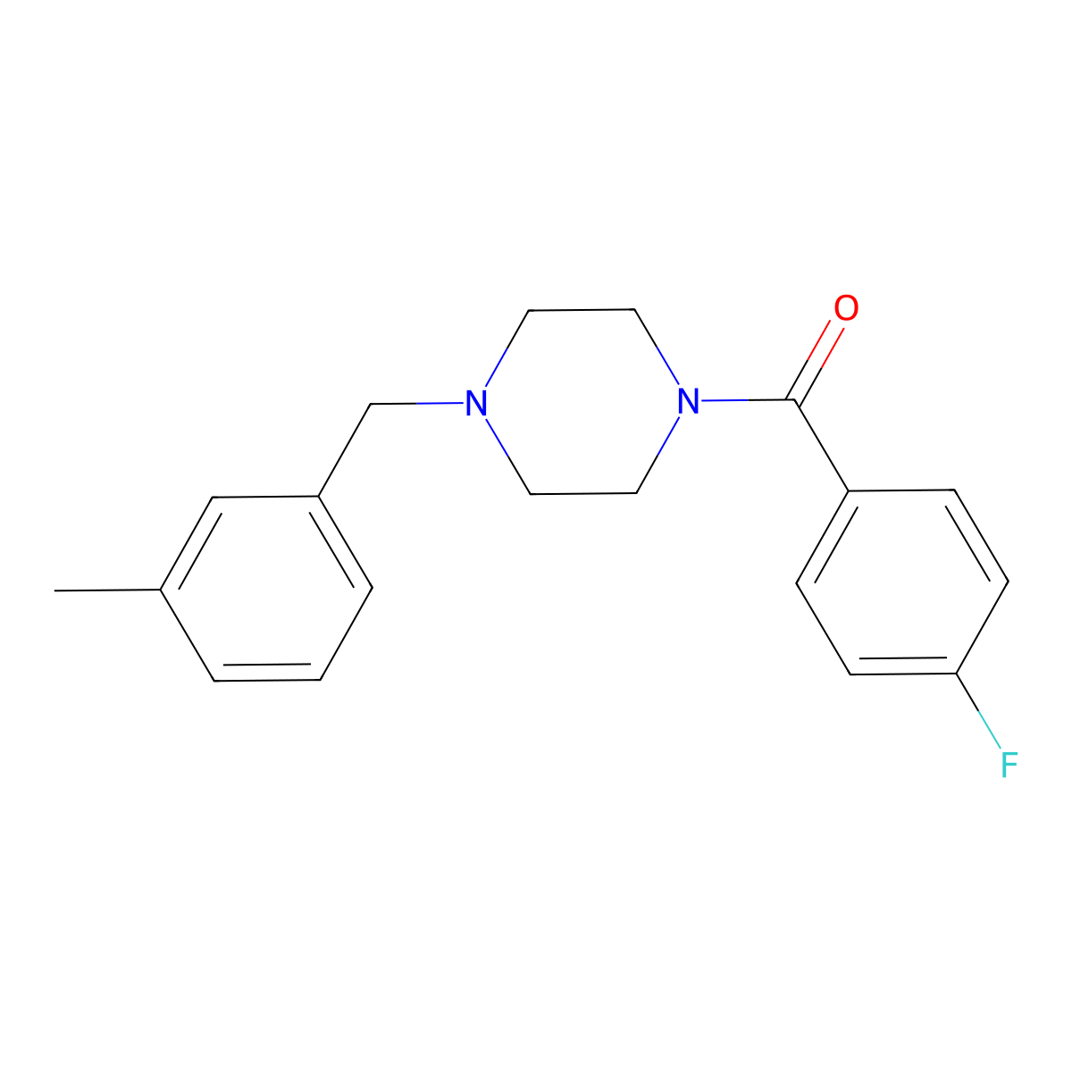 1-(4-Fluorobenzoyl)-4-(3-methylbenzyl)piperazine molecular structure, CAS 423738-86-7
