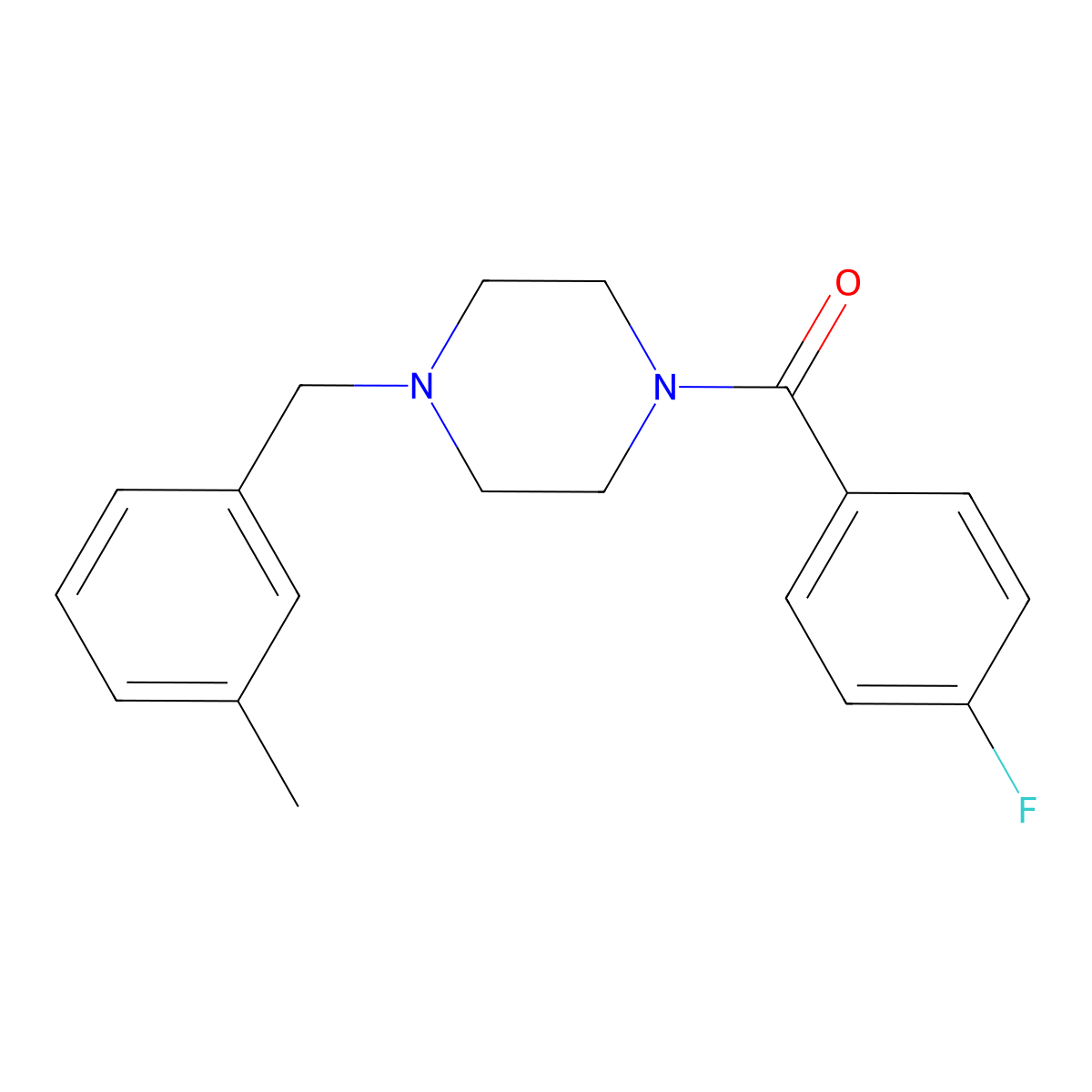 1-(4-Fluorobenzoyl)-4-(3-methylbenzyl)piperazine molecular structure, CAS 423738-86-7
