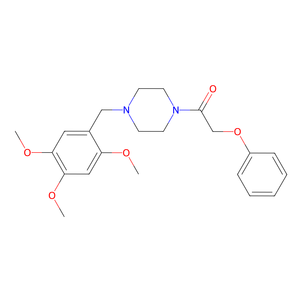 1-(Phenoxyacetyl)-4-(2,4,5-trimethoxybenzyl)piperazine molecular structure, CAS 423738-97-0