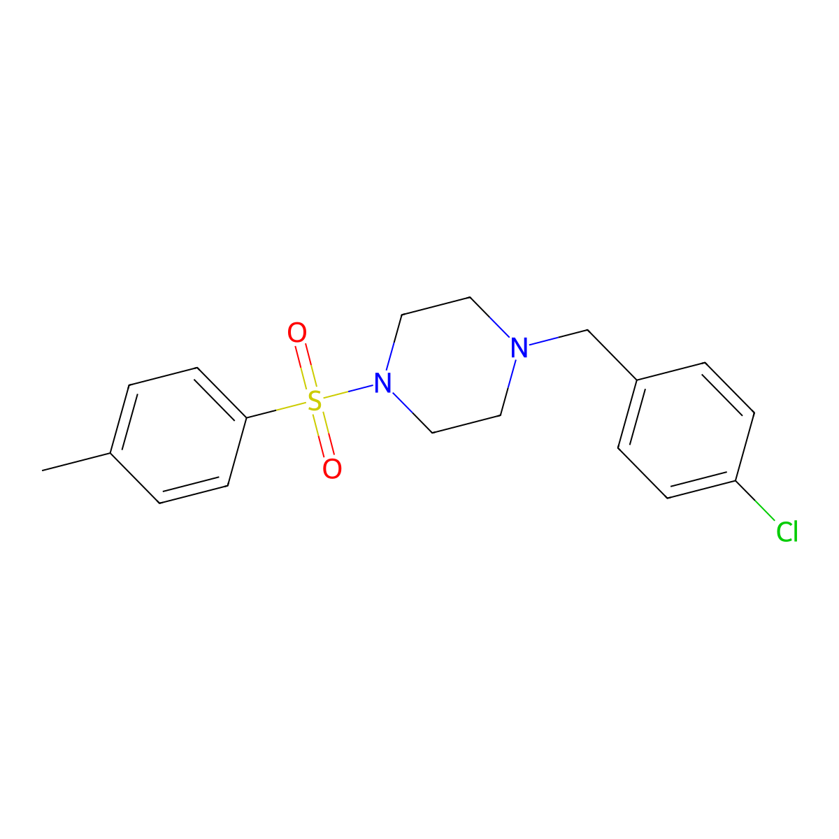 1-(4-Chlorobenzyl)-4-[(4-methylphenyl)sulfonyl]piperazine molecular structure, CAS 423739-08-6