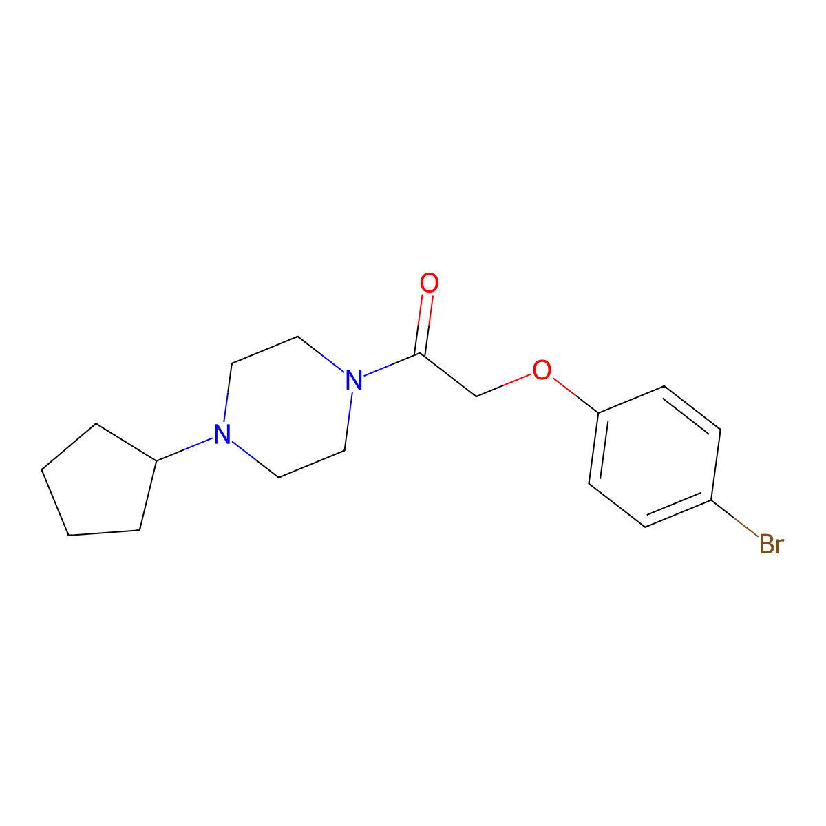 2-(4-Bromophenoxy)-1-(4-cyclopentylpiperazin-1-yl)ethanone molecular structure, CAS 423739-19-9