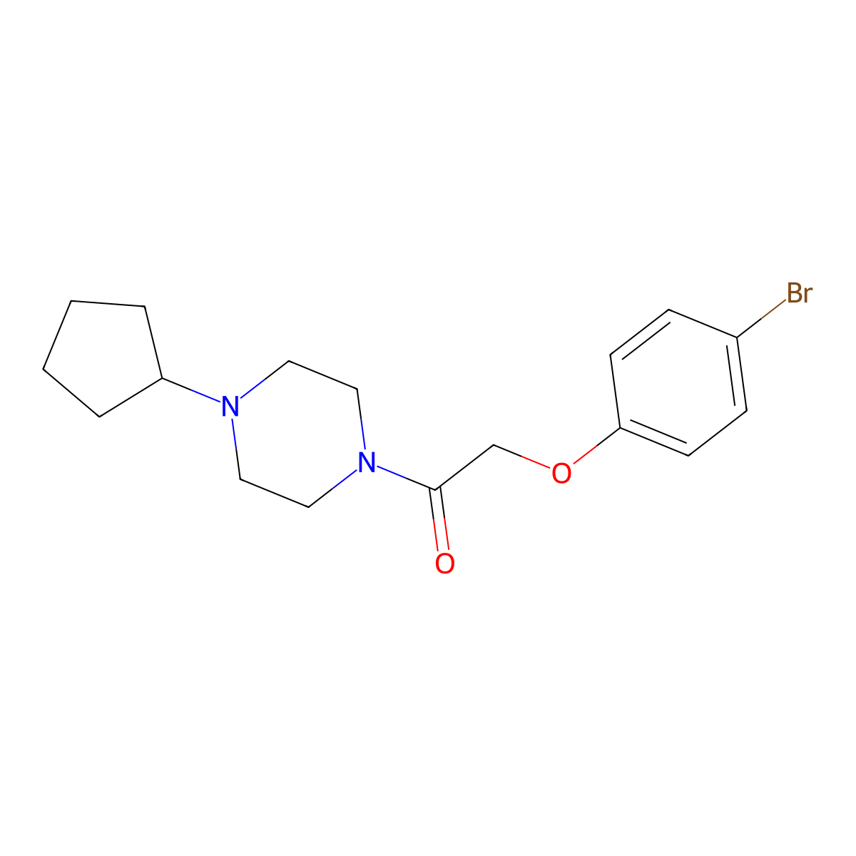 2-(4-Bromophenoxy)-1-(4-cyclopentylpiperazin-1-yl)ethanone molecular structure, CAS 423739-19-9