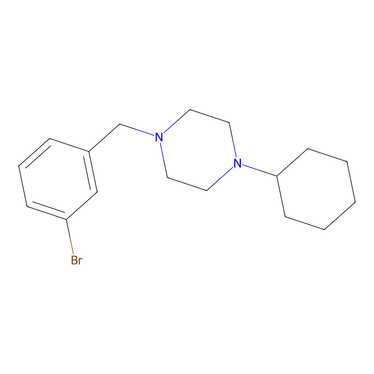 1-(3-Bromobenzyl)-4-cyclohexylpiperazine molecular structure, CAS 423739-28-0