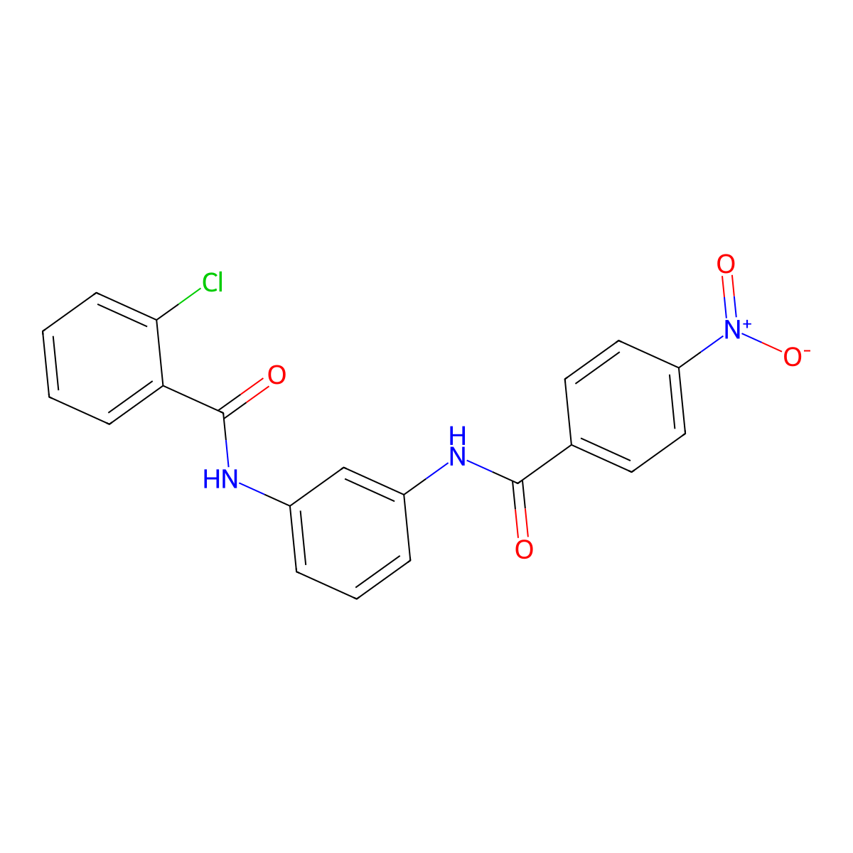 2-chloro-N-[3-[(4-nitrobenzoyl)amino]phenyl]benzamide molecular structure, CAS 423739-29-1