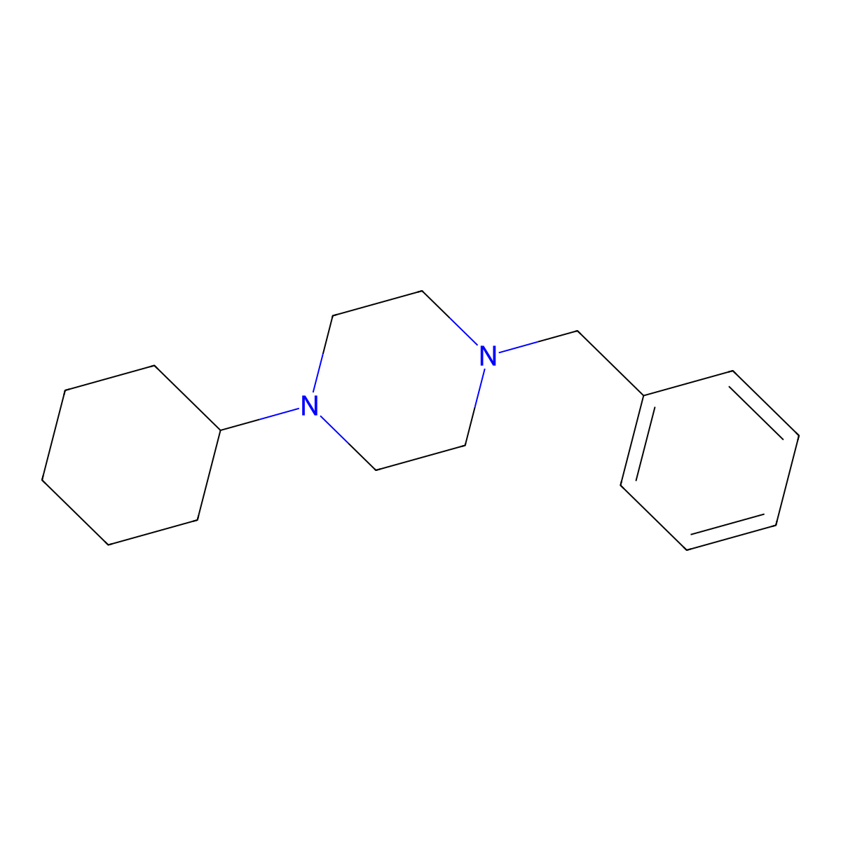 1-Benzyl-4-cyclohexylpiperazine molecular structure, CAS 423739-31-5