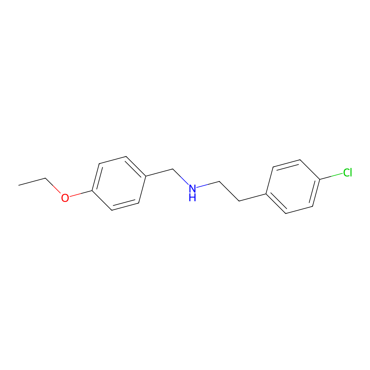 2-(4-chlorophenyl)-N-(4-ethoxybenzyl)ethanamine molecular structure, CAS 423739-52-0
