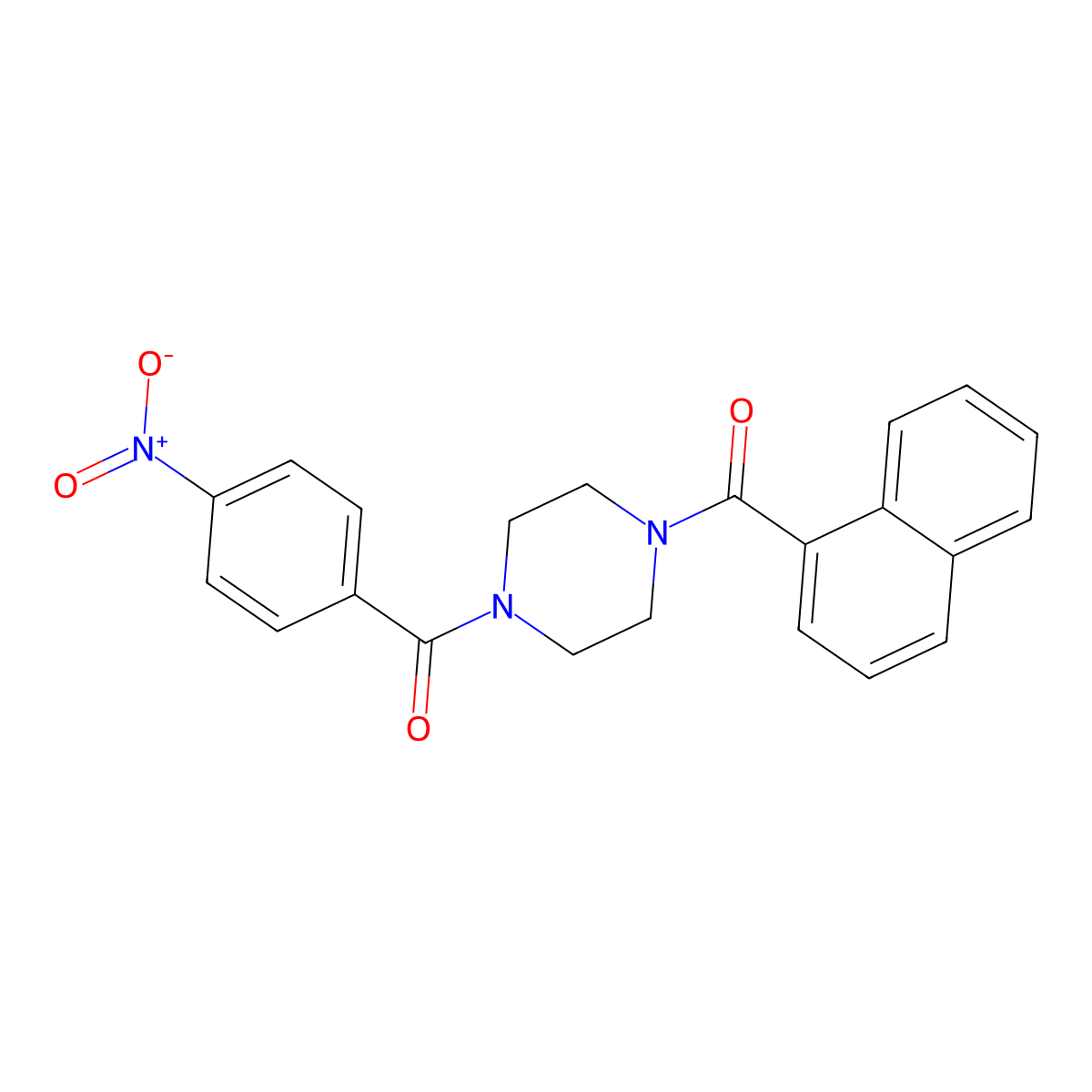 1-(1-Naphthoyl)-4-(4-nitrobenzoyl)piperazine molecular structure, CAS 423739-58-6