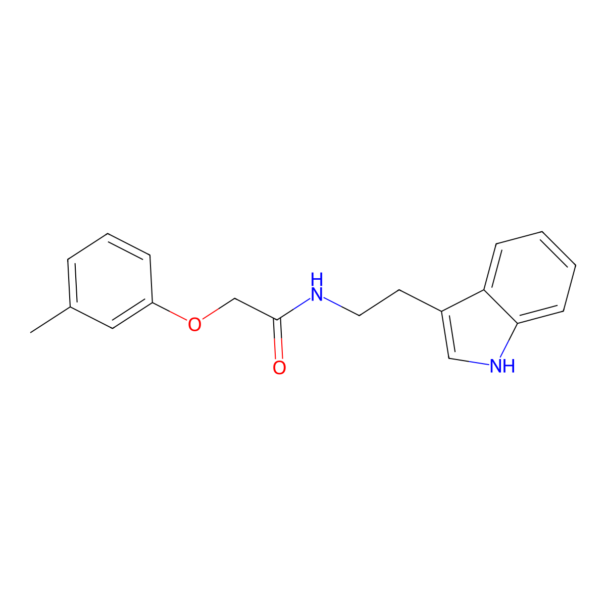 N-[2-(1H-indol-3-yl)ethyl]-2-(3-methylphenoxy)acetamide molecular structure, CAS 423739-60-0