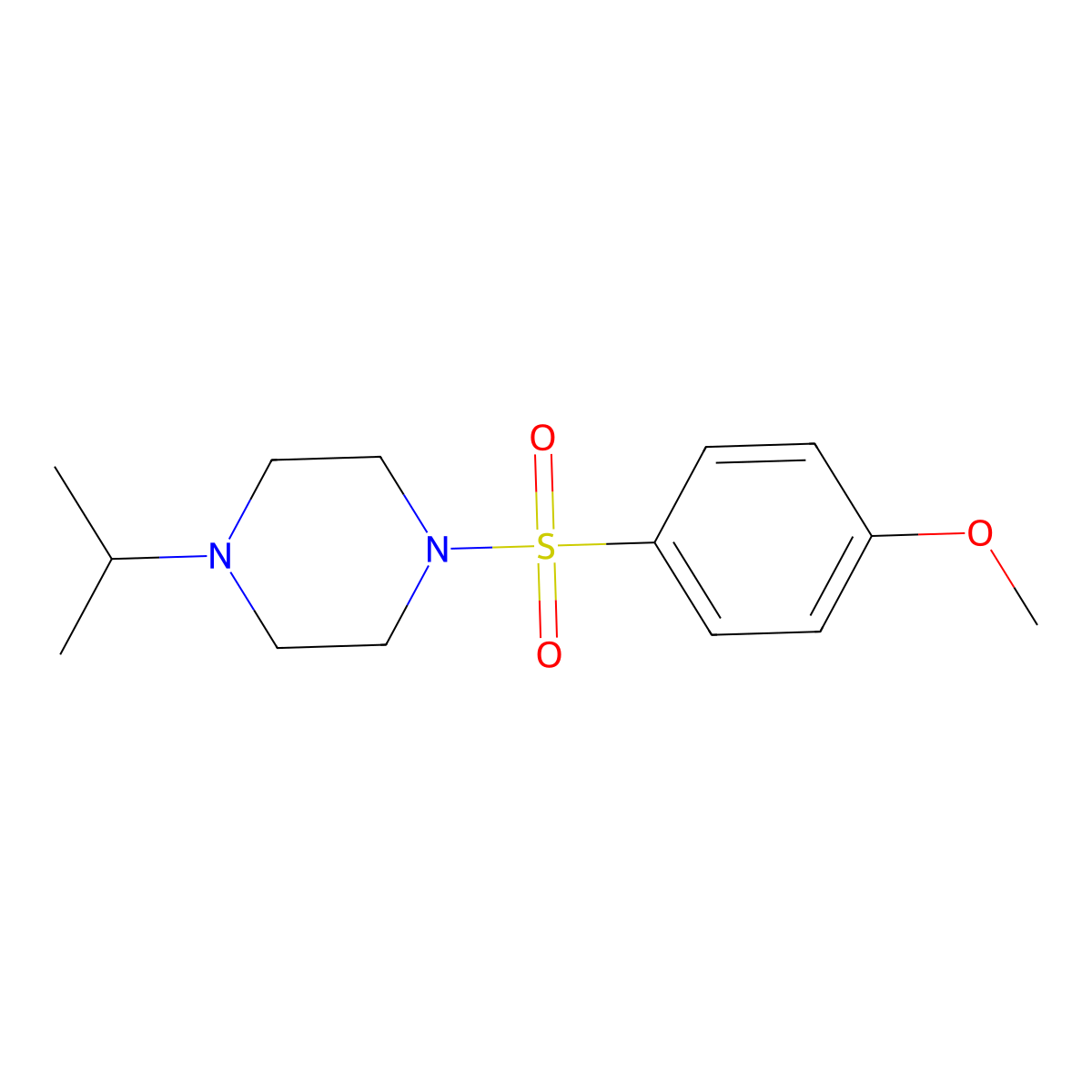 4-[(4-Isopropyl-1-piperazinyl)sulfonyl]phenyl methyl ether molecular structure, CAS 423739-61-1