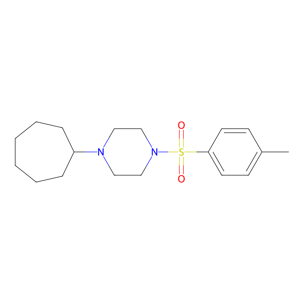 1-Cycloheptyl-4-(4-methylphenyl)sulfonylpiperazine molecular structure, CAS 423739-70-2