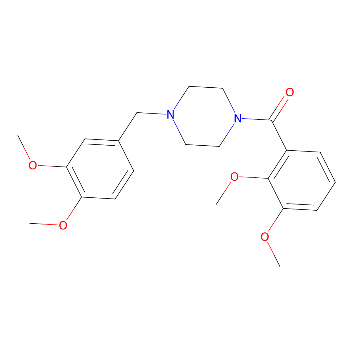 (2,3-Dimethoxyphenyl)-[4-[(3,4-dimethoxyphenyl)methyl]piperazin-1-yl]methanone molecular structure, CAS 423739-73-5