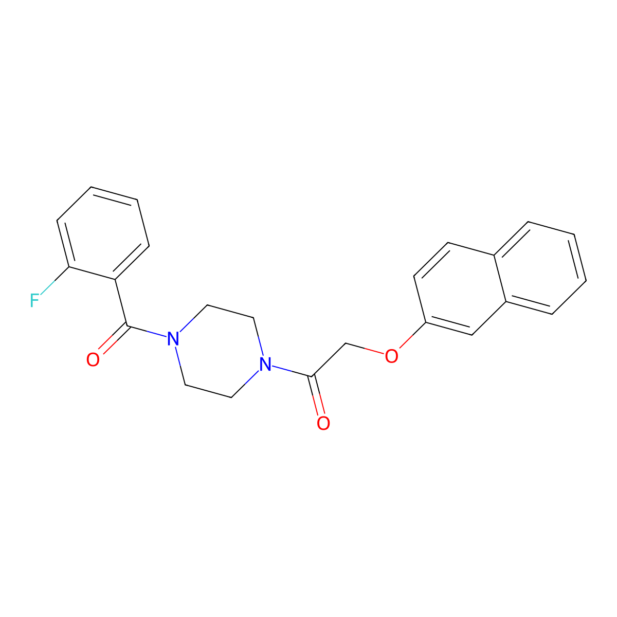 1-[4-(2-Fluorobenzoyl)piperazin-1-yl]-2-naphthalen-2-yloxyethanone molecular structure, CAS 423739-74-6