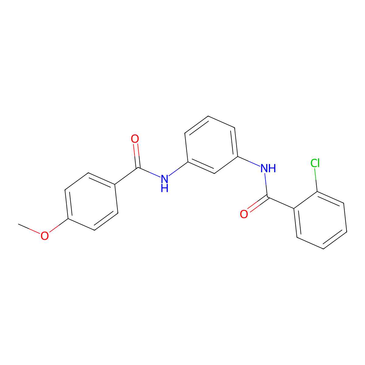 2-chloro-N-[3-[(4-methoxybenzoyl)amino]phenyl]benzamide molecular structure, CAS 423739-80-4