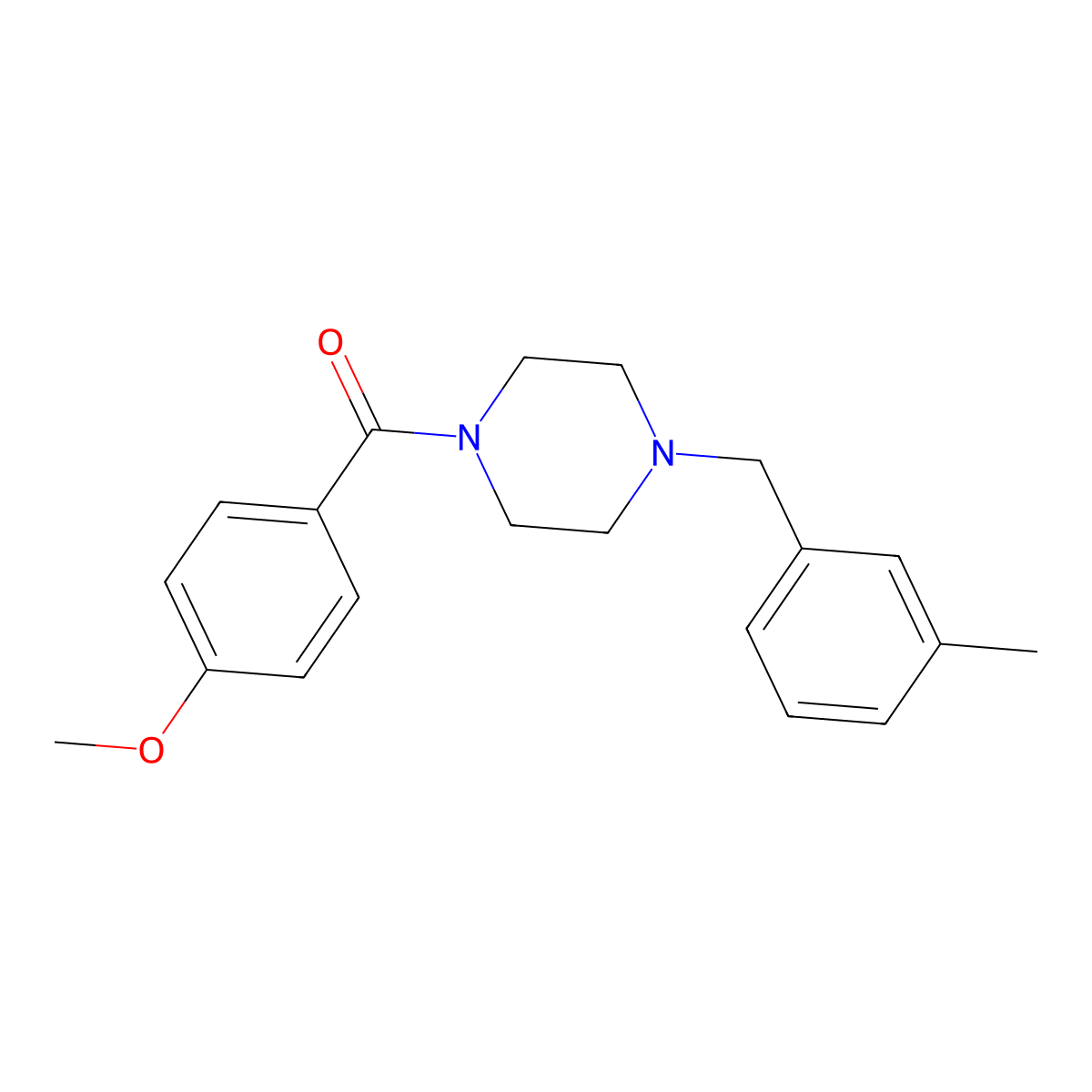 1-(4-Methoxybenzoyl)-4-(3-methylbenzyl)piperazine molecular structure, CAS 423739-81-5