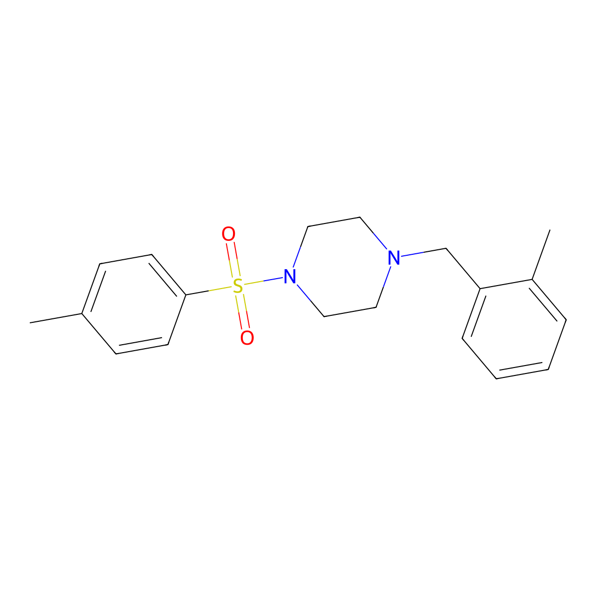 1-(2-Methylbenzyl)-4-[(4-methylphenyl)sulfonyl]piperazine molecular structure, CAS 423739-87-1