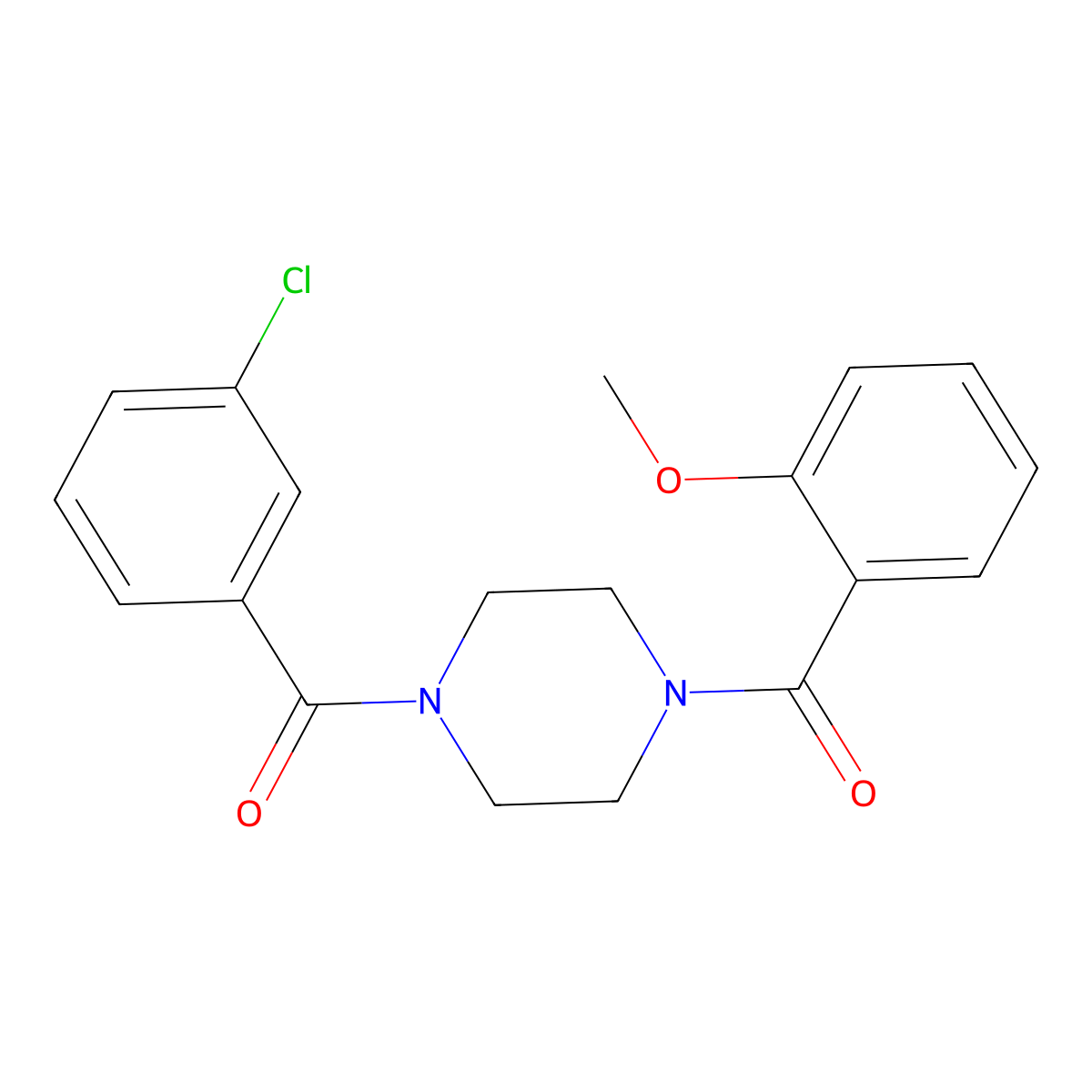 1-(3-Chlorobenzoyl)-4-(2-methoxybenzoyl)piperazine molecular structure, CAS 423739-94-0