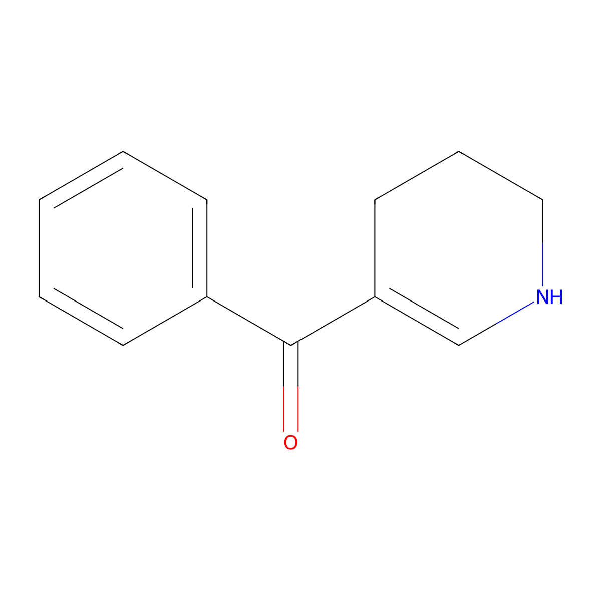 Phenyl(1,4,5,6-tetrahydropyridin-3-yl)methanone molecular structure, CAS 42374-33-4