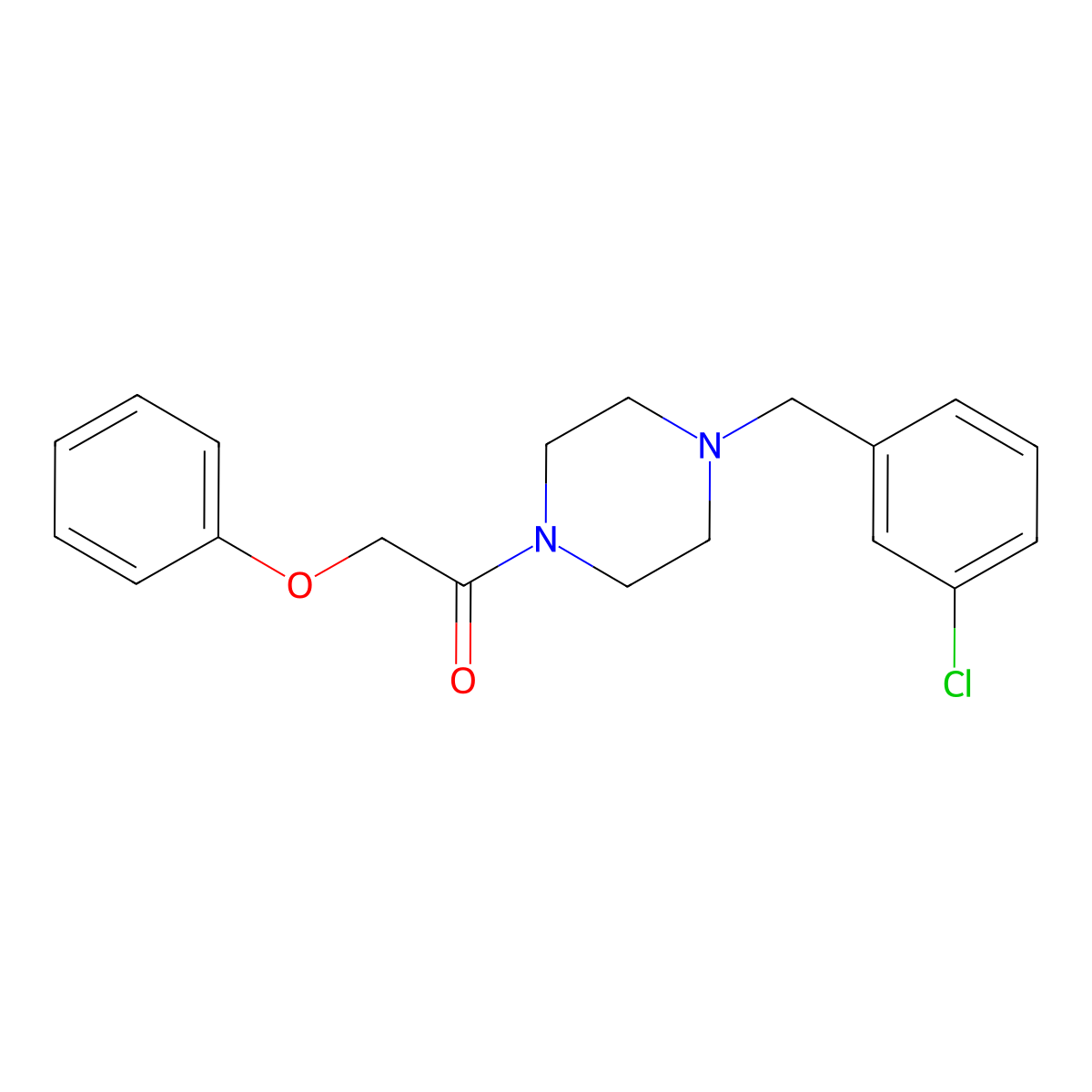 1-(3-Chlorobenzyl)-4-(phenoxyacetyl)piperazine molecular structure, CAS 423740-01-6