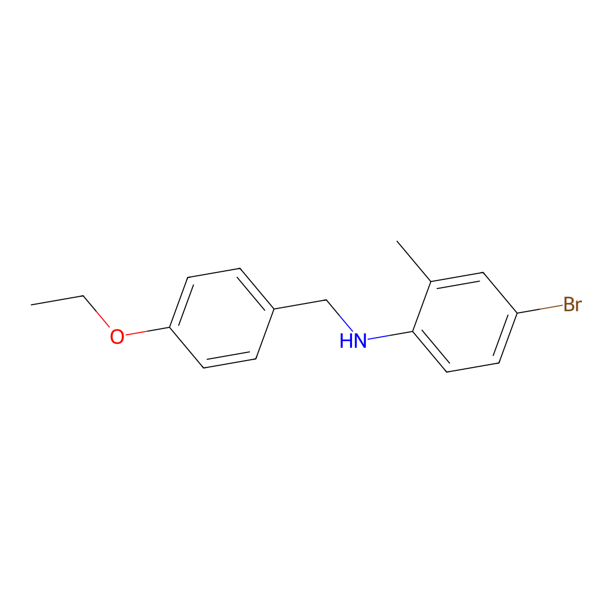 4-bromo-N-(4-ethoxybenzyl)-2-methylaniline molecular structure, CAS 423740-06-1