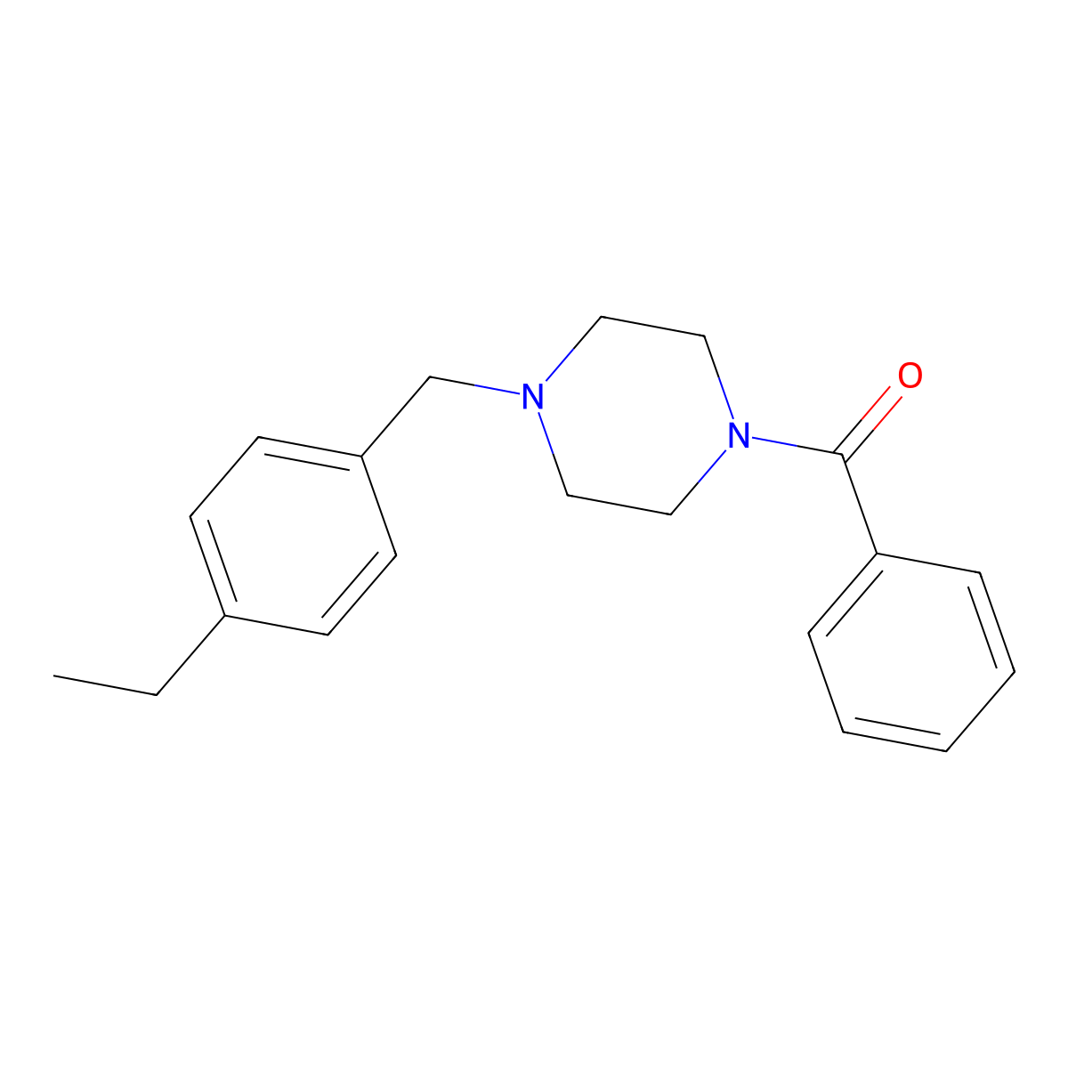 1-Benzoyl-4-(4-ethylbenzyl)piperazine molecular structure, CAS 423740-13-0