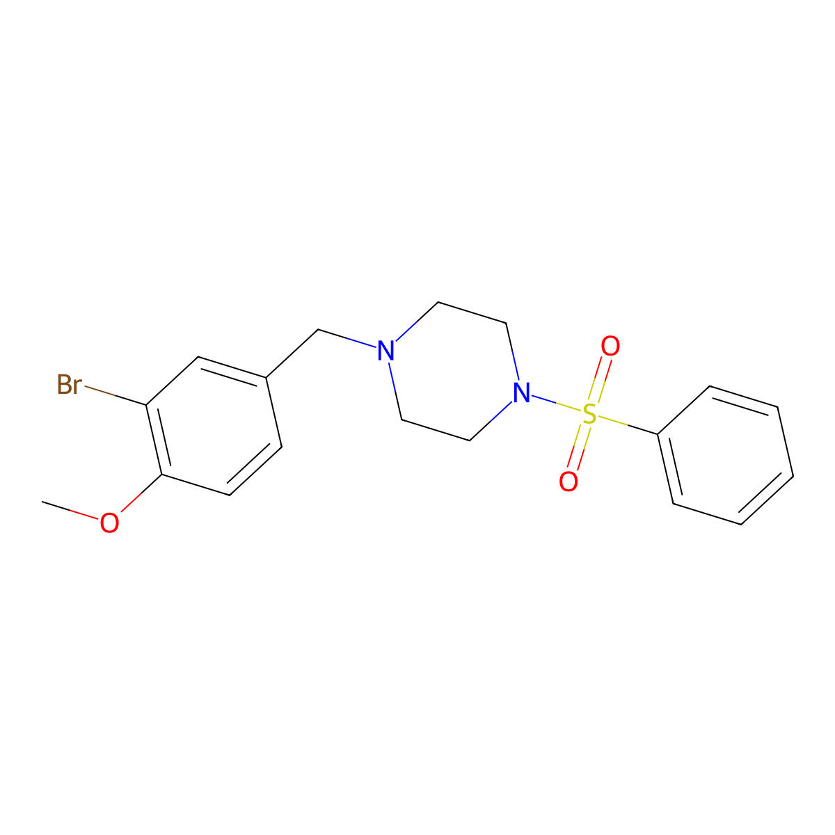 1-(3-Bromo-4-methoxybenzyl)-4-(phenylsulfonyl)piperazine molecular structure, CAS 423740-20-9