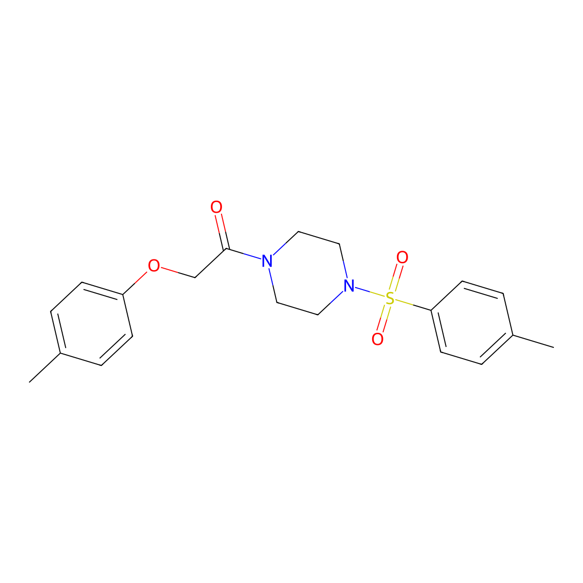 2-(4-Methylphenoxy)-1-[4-(4-methylphenyl)sulfonylpiperazin-1-yl]ethanone molecular structure, CAS 423740-22-1