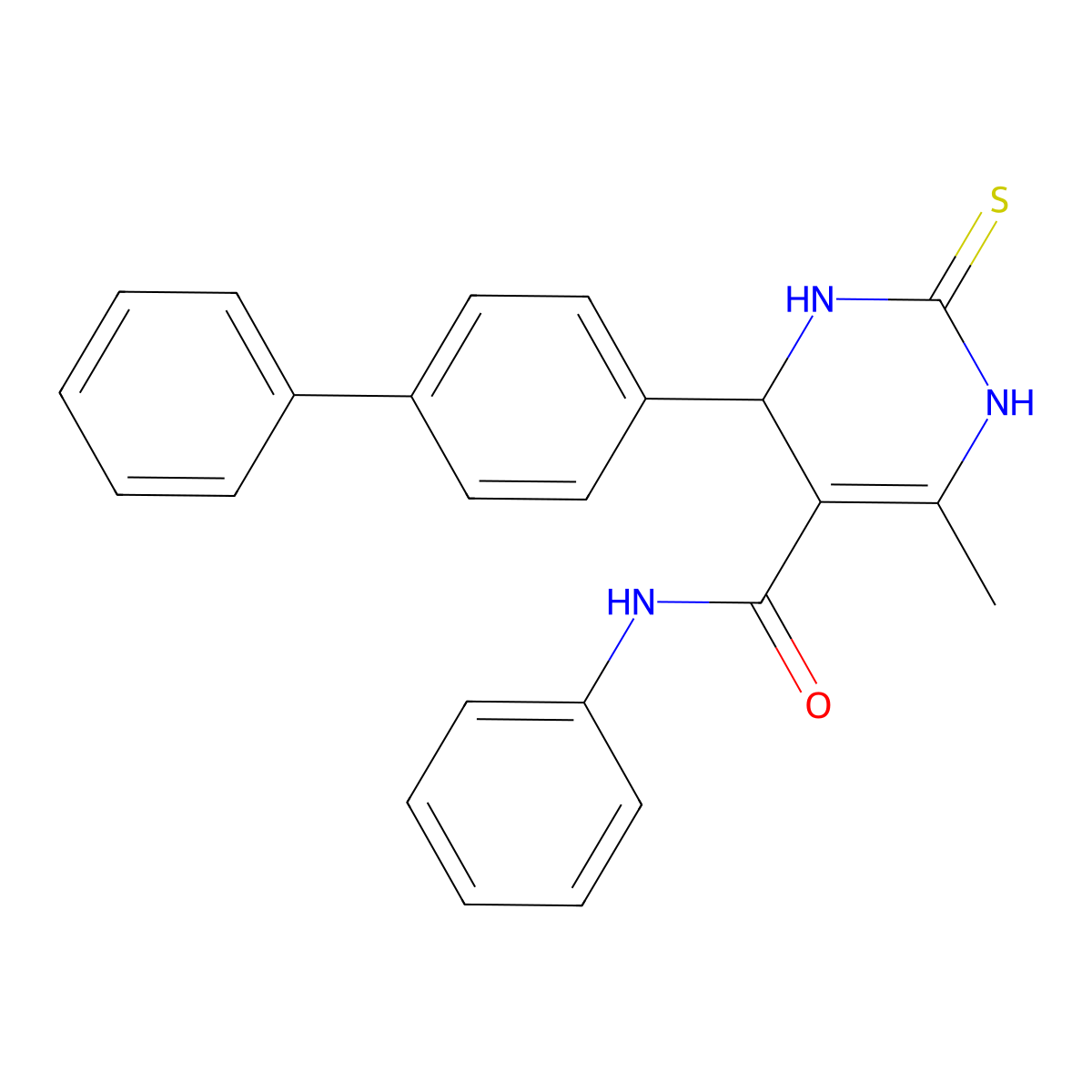 4-([1,1'-biphenyl]-4-yl)-6-methyl-N-phenyl-2-thioxo-1,2,3,4-tetrahydropyrimidine-5-carboxamide molecular structure, CAS 423740-30-1