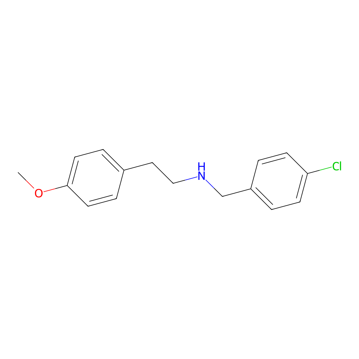 N-(4-chlorobenzyl)-2-(4-methoxyphenyl)ethanamine molecular structure, CAS 423740-31-2