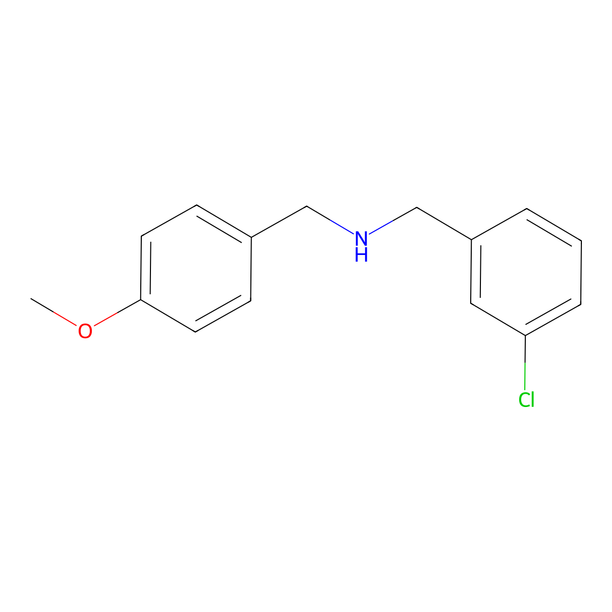 (3-Chlorobenzyl)(4-methoxybenzyl)amine molecular structure, CAS 423740-56-1