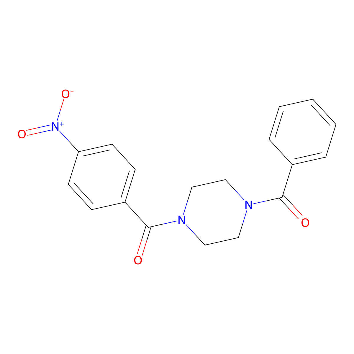 [4-(4-Nitrobenzoyl)piperazin-1-yl]-phenylmethanone molecular structure, CAS 423740-61-8